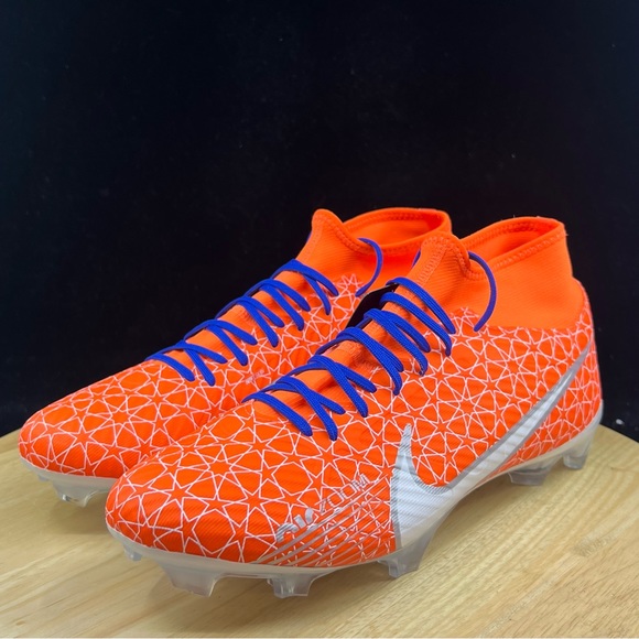 Nike By You Mercurial SuperFly 9 FG Men's Cleats (Orange/Blue/White) DX3346-900 - Picture 2 of 11